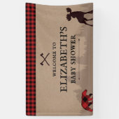 Buffalo Kariert Lumberjack Babydusche Begrüßungsze Banner (Vertikal)