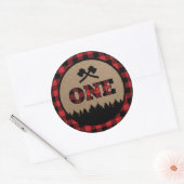 Buffalo Kariert Lumberjack Erste Geburtstagsticker Runder Aufkleber (Umschlag)