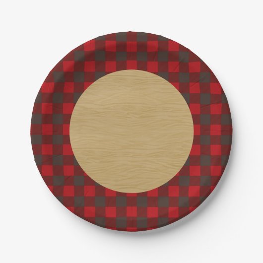 Buffalo Kariert Lumberjack Flannel Papier Teller (Vorderseite)