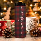 Buffalo Kariert Lumberjack Signature Script Name Thermosbecher