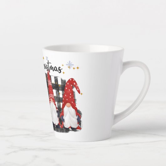 Buffalo Kariert Merry Christmas Gnomes Milchtasse (Rechts)