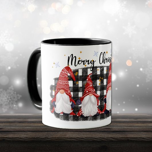Buffalo Kariert Merry Christmas Gnomes Tasse