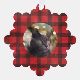 Buffalo Kariert mit Ihrer Katze Ornament Karte