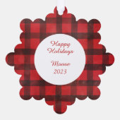 Buffalo Kariert mit Ihrer Katze Ornament Karte (Rückseite)