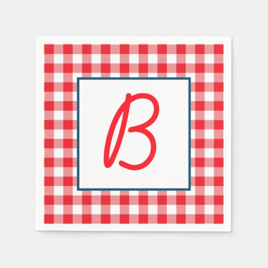 Buffalo Kariert Mit Monogramm Napkins Serviette (Vorderseite)