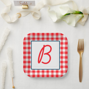 Buffalo Kariert Mit Monogramm Pappteller