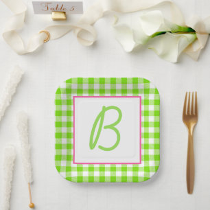 Buffalo Kariert Mit Monogramm Pappteller
