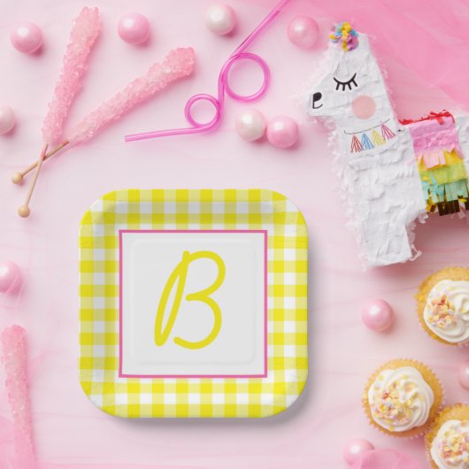 Buffalo Kariert Mit Monogramm Pappteller (Party)