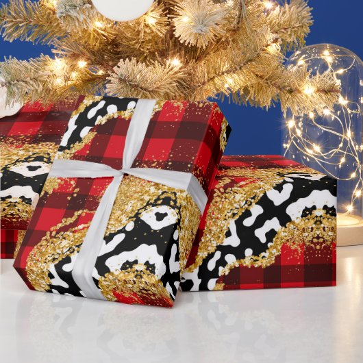 Buffalo Kariert mit Tierdrucken Geschenkpapier (Feiertage)