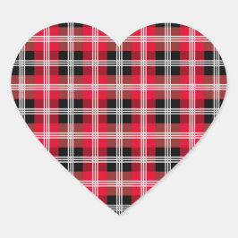 Buffalo kariert mit weißen Streifen Herz-Aufkleber