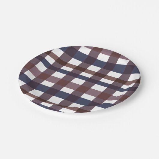 Buffalo Kariert Modern Festival Pappteller (Schrägansicht)