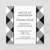 Buffalo Kariert Moderne Schwarz und Weiß Quadratische Visitenkarte