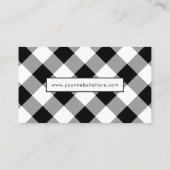 Buffalo Kariert Moderne Schwarz und Weiß Visitenkarte (Rückseite)