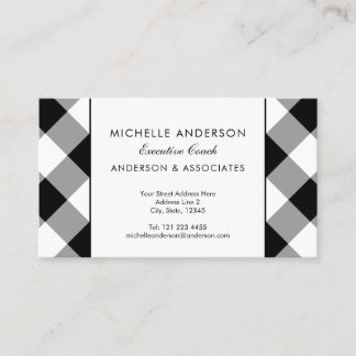Buffalo Kariert Moderne Schwarz und Weiß Visitenkarte