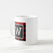 Buffalo Kariert Monogram Holiday Kaffeetasse (Vorderseite Links)