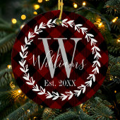 Buffalo Kariert Monogram Name Familie Weihnachten Keramik Ornament