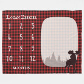 Buffalo Kariert Moose Lumberjack Baby Milestone Fleecedecke (Vorderseite (Horizontal))