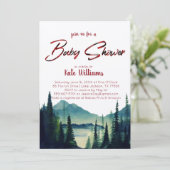 Buffalo Kariert | Mountain Baby Shower Einladung (Stehend Vorderseite)