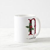 Buffalo Kariert N Monogram Weihnachtskaffee Tasse (VorderseiteRechts)