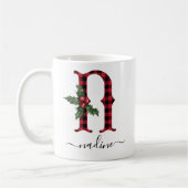 Buffalo Kariert N Monogram Weihnachtskaffee Tasse (Links)