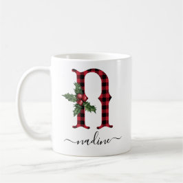 Buffalo Kariert N Monogram Weihnachtskaffee Tasse