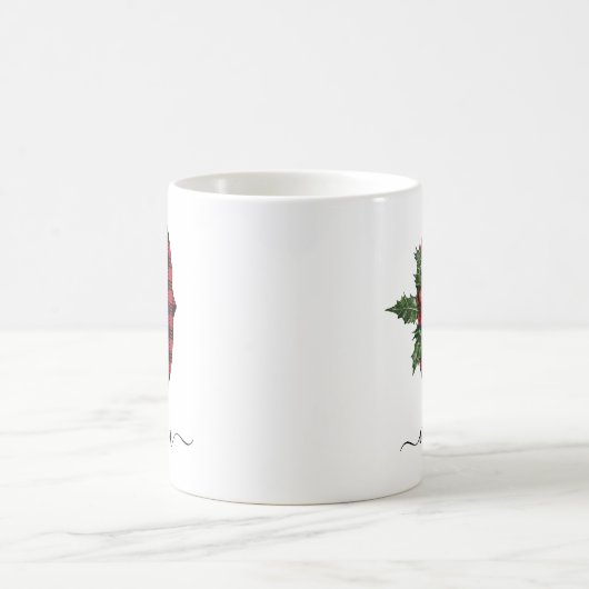 Buffalo Kariert O Monogram Weihnachtskaffee Tasse (Mittel)