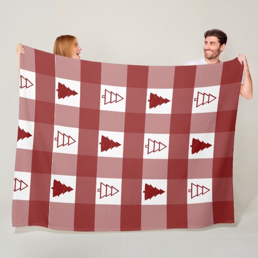 Buffalo Kariert Ornament Weihnachtsbaumen Fleecedecke (Beispiel)