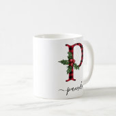 Buffalo Kariert P Monogram Weihnachtskaffee Tasse (VorderseiteRechts)