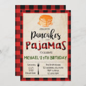 Buffalo kariert Pancake Pjs Party Einladung (Vorne/Hinten)