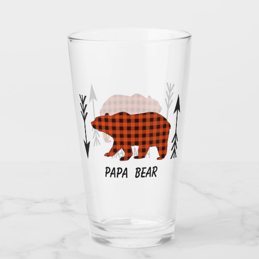 Buffalo Kariert Papa Bear Glas (Rückseite)