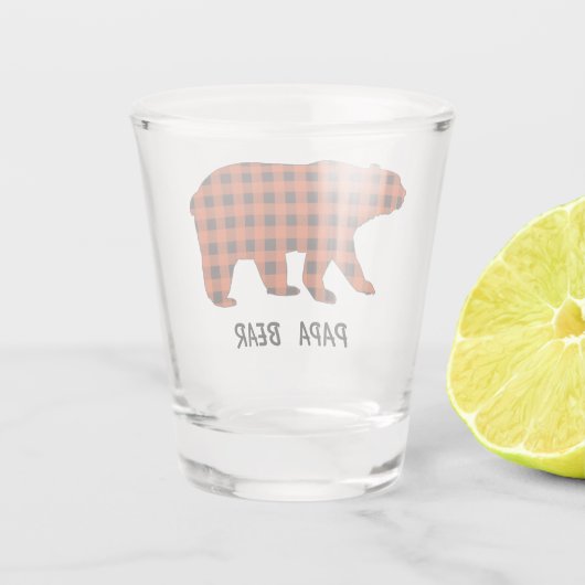 Buffalo Kariert Papa Bear Schnapsglas (Rückseite)