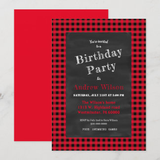 Buffalo kariert Party Einladung