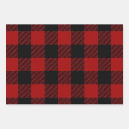 Buffalo Kariert Pattern Geschenkpapier Set (Vorderseite 2)