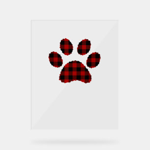 Buffalo Kariert Paw print Dog oder Cat Lovers Chri Acrylschild