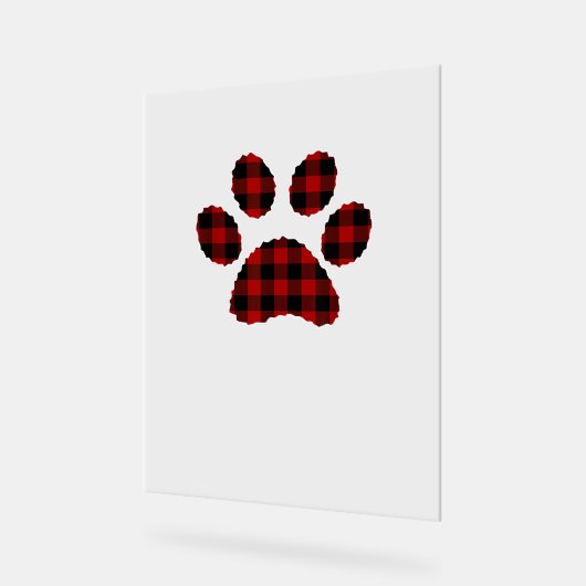 Buffalo Kariert Paw print Dog oder Cat Lovers Chri Acrylschild (Winkel)