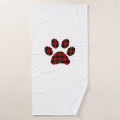 Buffalo Kariert Paw print Dog oder Cat Lovers Chri Badehandtuch (Badehandtuch)