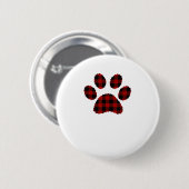 Buffalo Kariert Paw print Dog oder Cat Lovers Chri Button (Vorne & Hinten)