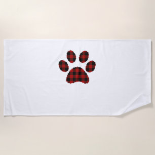 Buffalo Kariert Paw print Dog oder Cat Lovers Chri Strandtuch