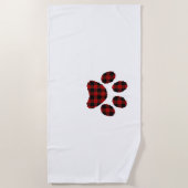 Buffalo Kariert Paw print Dog oder Cat Lovers Chri Strandtuch (Vorderseite)