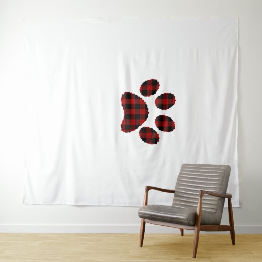 Buffalo Kariert Paw print Dog oder Cat Lovers Chri Wandteppich (Beispiel (Horizontal))