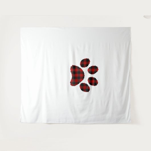 Buffalo Kariert Paw print Dog oder Cat Lovers Chri Wandteppich (Vorderseite (Horizontal))