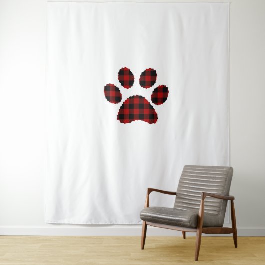 Buffalo Kariert Paw print Dog oder Cat Lovers Chri Wandteppich (Beispiel)
