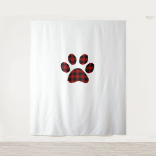 Buffalo Kariert Paw print Dog oder Cat Lovers Chri Wandteppich