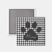Buffalo Kariert Paw Print Schwarz-weiß Meow Classi Magnet (Vorderseite/Rückseite)