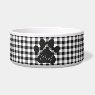 Buffalo Kariert Paw Print Schwarz-weiße Woof Class Napf