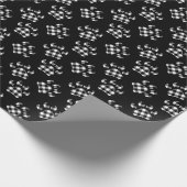 Buffalo Kariert Paw Prints auf schwarz Geschenkpapier (Ecke)