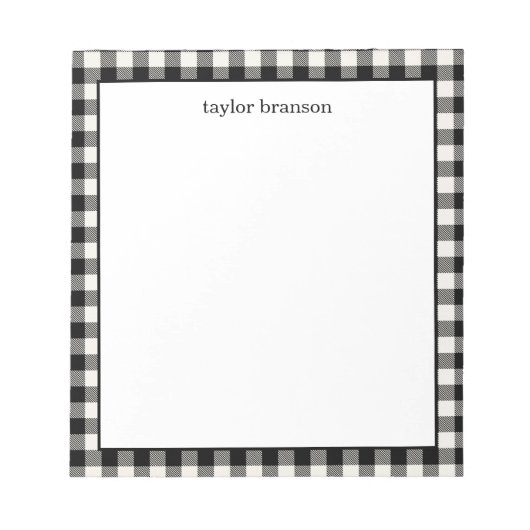 Buffalo Kariert Personalisiert Notepad Notizblock (Vorderseite)
