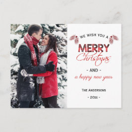 Buffalo Kariert Pinecone Foto Feiertagspostkarte