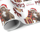 Buffalo Kariert Pit Bull Dog Weihnachten Geschenkpapier (Rolleneckpunkt)