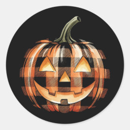 Buffalo Kariert Pumpkin Face Sticker